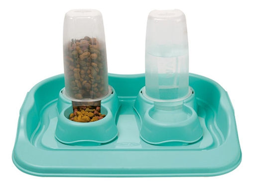 Imagen de Kit Beb. e Comed. Flex Gormet 650ml c/ bandeja - Azul Tiffany