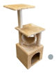 Imagen de Rascador 34x34x92 beige casita + tunel 3 niveles