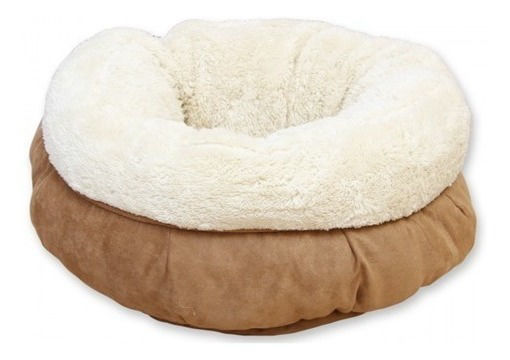 Imagen de Cama redonda corderito marron borde alto