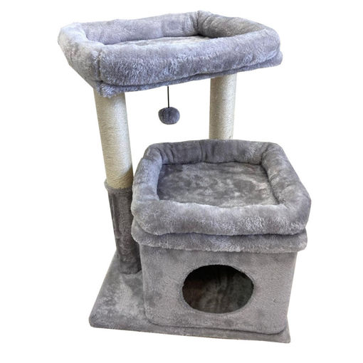 Imagen de Rascador casa 2 plataformas 40x48x65cm