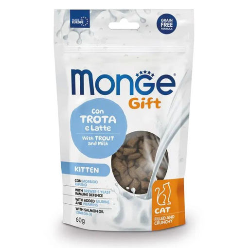 Imagen de Monge Relleno y Crocante Gatitos Trucha y Leche 60gr