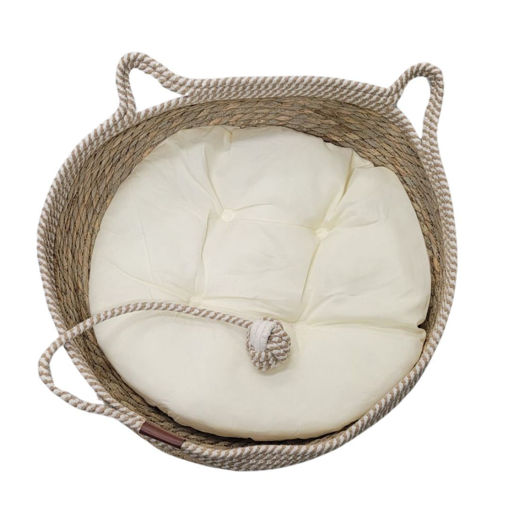 Imagen de Cama para gato en fibra de junco con almohadon