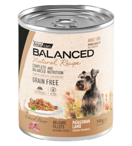 Imagen de Balanced Natural Recipe perro filetes cordero 340g