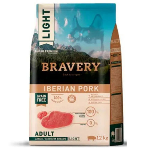 Imagen de BRAVERY IBERIAN PORK ADULT LIGHT L/M 12KG