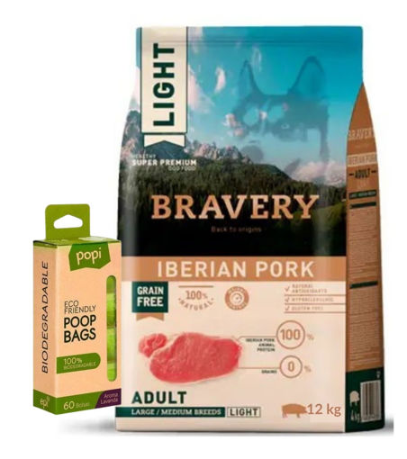 Imagen de BRAVERY IBERIAN PORK ADULT LIGHT L/M 12KG