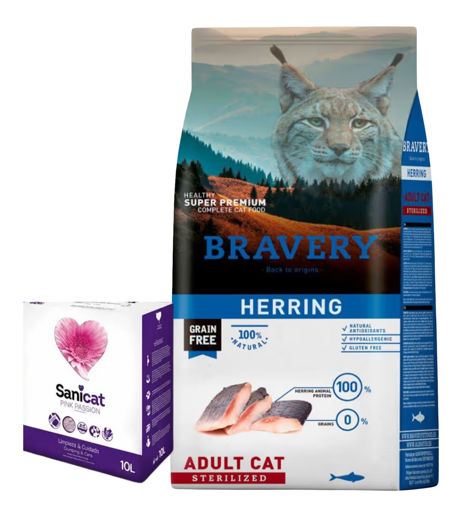 Imagen de BRAVERY HERRING STERILIZED CAT 7KG