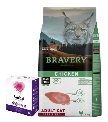 Imagen de BRAVERY CHICKEN STERILIZED CAT 7KG
